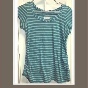 Blue striped maternity shirt